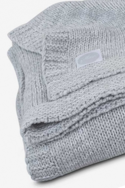 Вязаный плед для новорожденного Jollein Melange, серый, средний