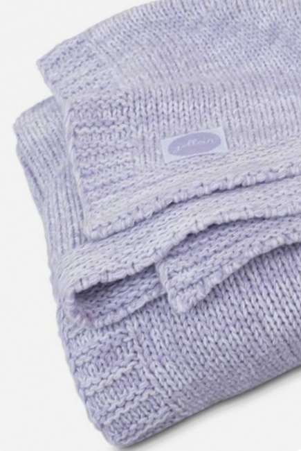 Плед для новорожденных вязаный Jollein Melange, лиловый, средний