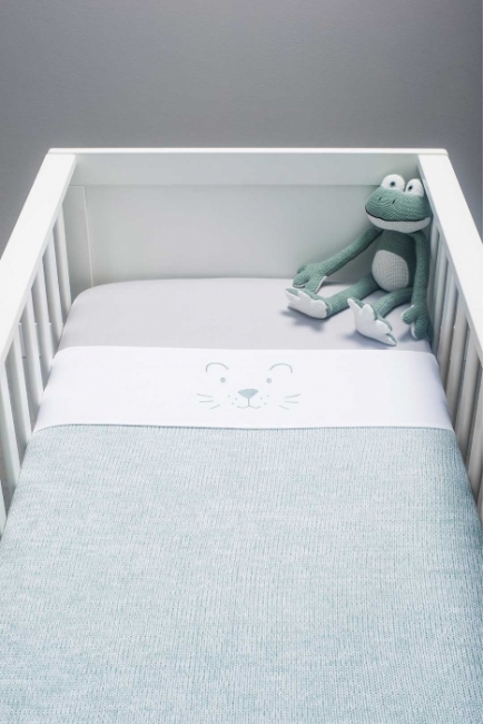 Вязаный плед для новорожденных Jollein Melange, зеленый, средний