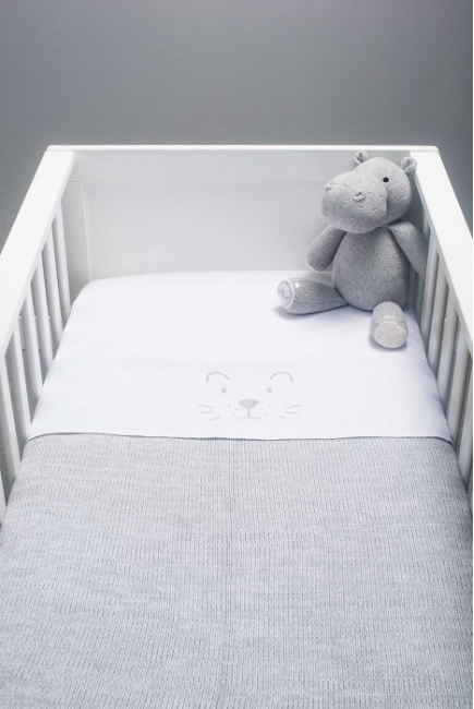 Вязаный плед для новорожденного Jollein Melange, серый, средний