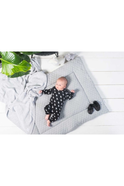 Вязаный плед для новорожденного Jollein Melange, серый, средний