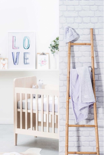 Плед для новорожденных вязаный Jollein Melange, лиловый, средний