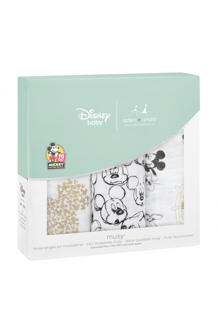 Пеленки для новорожденных муслиновые средние Aden&Anais, набор 3, Mickey