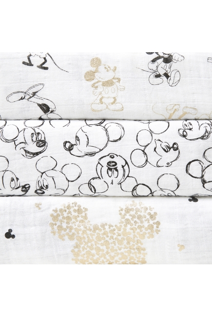 Пеленки для новорожденных муслиновые средние Aden&Anais, набор 3, Mickey