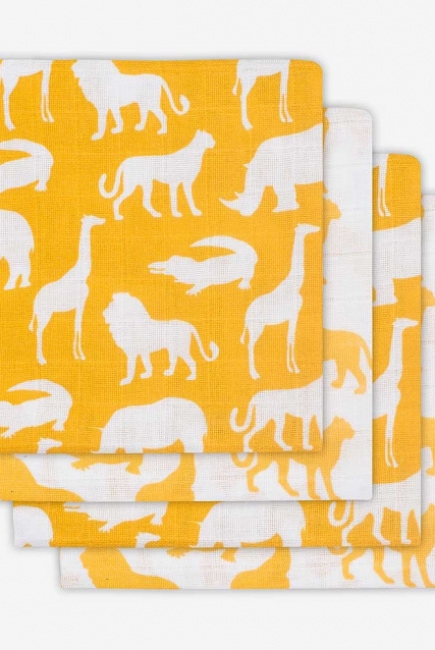 Пеленки муслиновые для новорожденного Jollein средние, Safari, Ocher