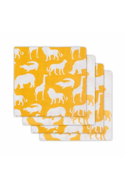 Пеленки муслиновые для новорожденного Jollein средние, Safari, Ocher