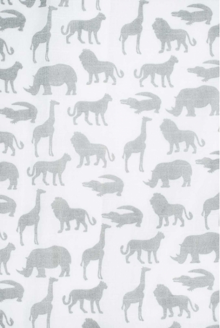Муслиновые пеленки для новорожденных Jollein средние, Safari, Stone Grey