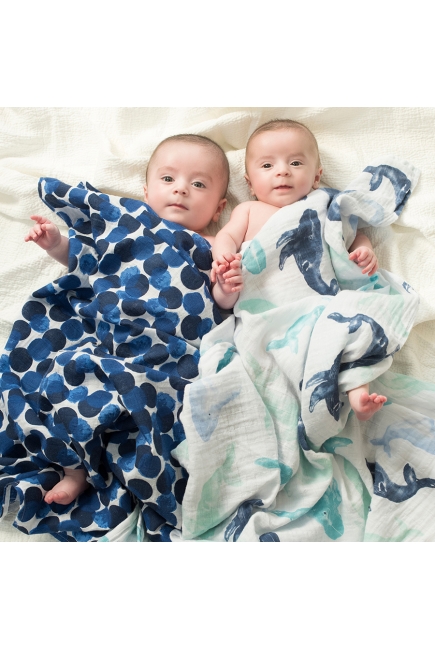 Муслиновые пеленки для новорожденных Aden&Anais большие, набор 4, Seafaring