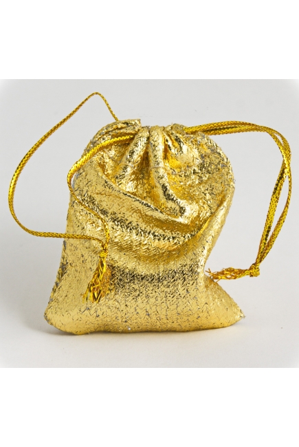 Мешочек подарочный золотой для кулонов бола