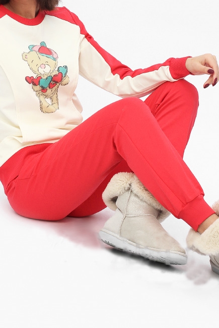 Брюки для родивших и беременных универсальные, спортивные из футера коралловые