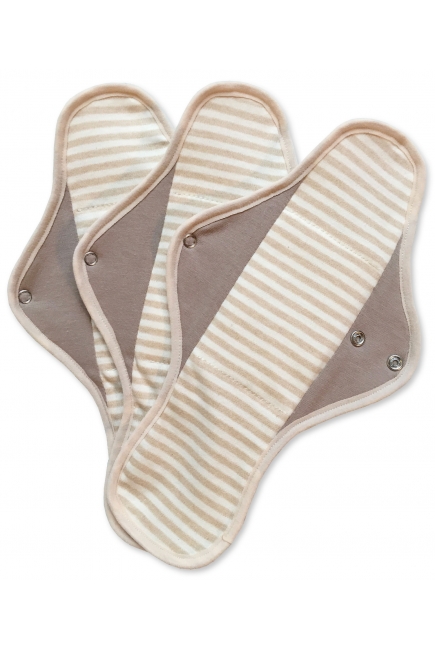 Набор 3 шт. ночных многоразовых женских прокладок BIO, полоска