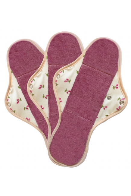 Набор 3 шт. ночных многоразовых женских прокладок, тюльпан