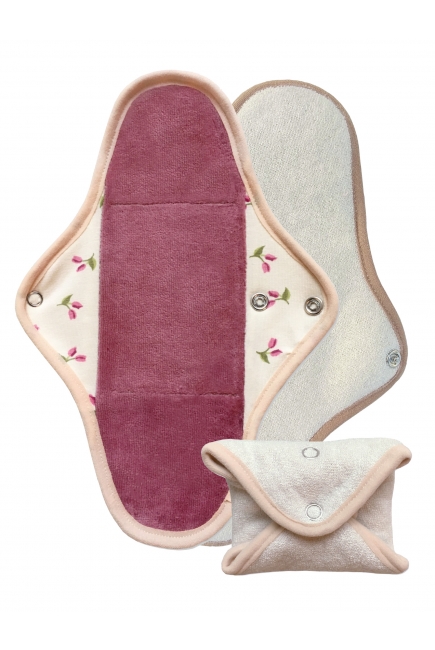 Многоразовая женская прокладка для критических дней: "Регуляр", тюльпан