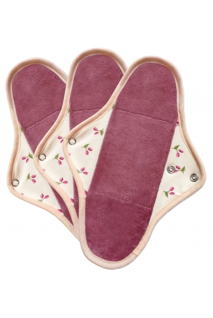 Многоразовая женская прокладка для критических дней: "Регуляр", тюльпан