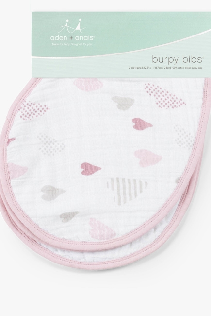 Слюнявчик Aden&Anais 2в1, набор из 2 штук, Heart Breaker