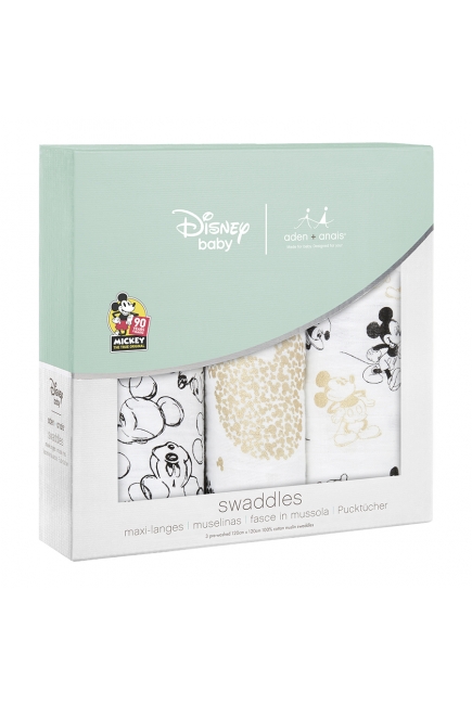 Муслиновые пеленки для новорожденных большие Aden&Anais, Mickey's 90th