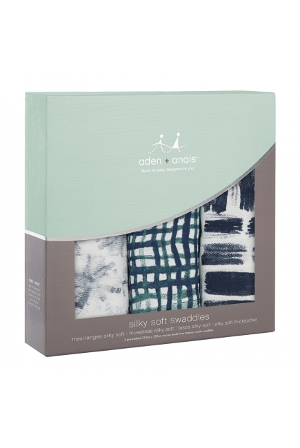 Бамбуковые пеленки для новорожденных большие Aden&Anais, набор 3, Seaport