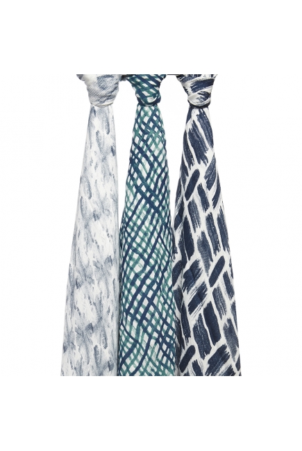 Бамбуковые пеленки для новорожденных большие Aden&Anais, набор 3, Seaport