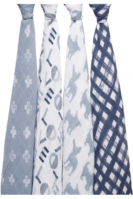 Пеленки муслиновые Aden&Anais для новорожденных большие, набор 4, Waverly