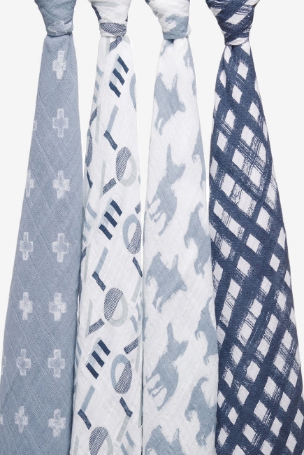 Пеленки муслиновые Aden&Anais для новорожденных большие, набор 4, Waverly