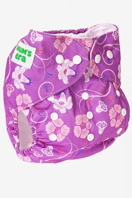 Многоразовый подгузник "Mums Era" Клематис, фиолетовый (1 вкладыш)