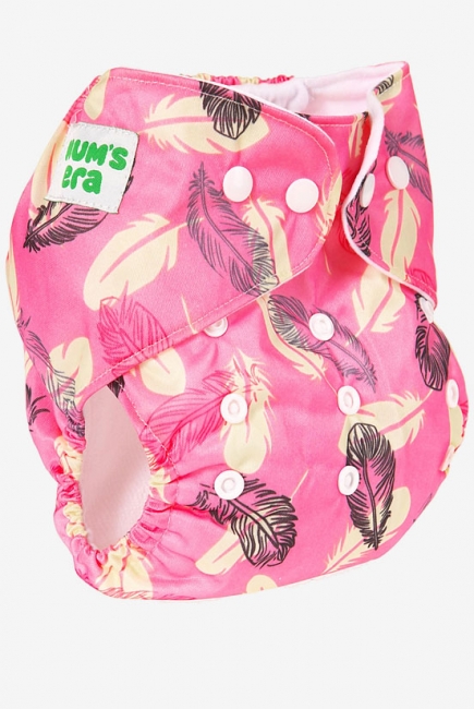 Многоразовый подгузник "Mums Era" Перышко, розовый (1 вкладыш)
