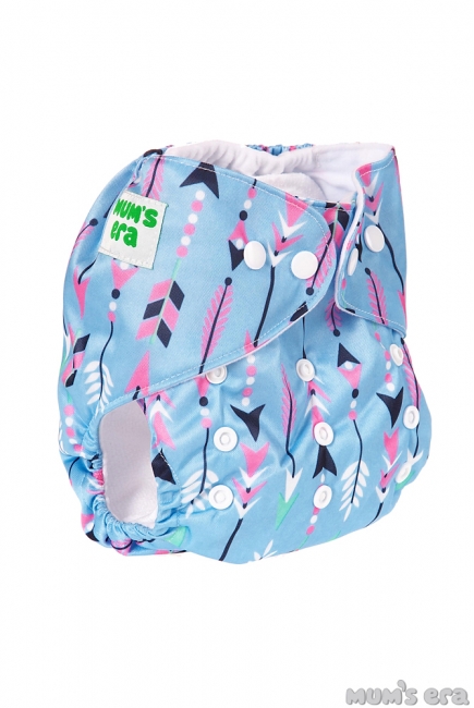 Многоразовый подгузник "Mums Era", Стрелы голубой (1 вкладыш)