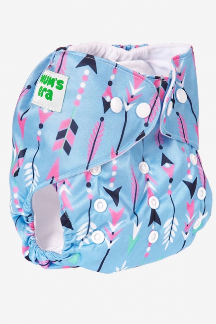 Многоразовый подгузник "Mums Era", Стрелы голубой (1 вкладыш)