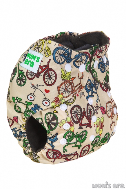 Многоразовый угольный подгузник Mums Era, Велосипеды (с 2 вкладышами)