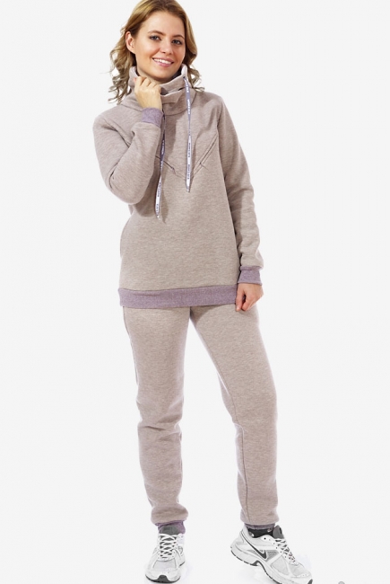 Костюм для кормящих и беременных из футера Sandra, кофе