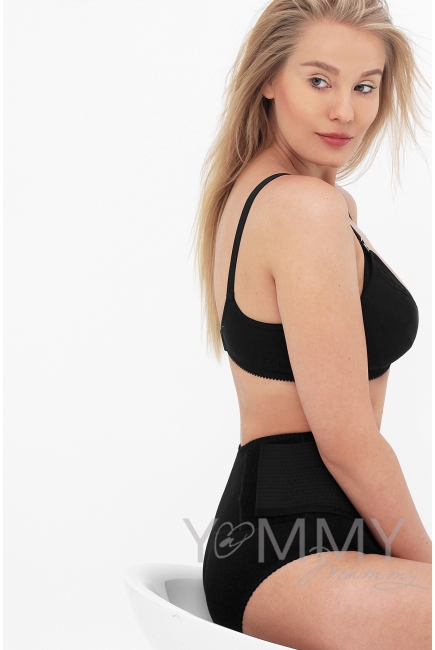 Бюстгальтер для беременных и кормящих с кружевом, цвет чёрный