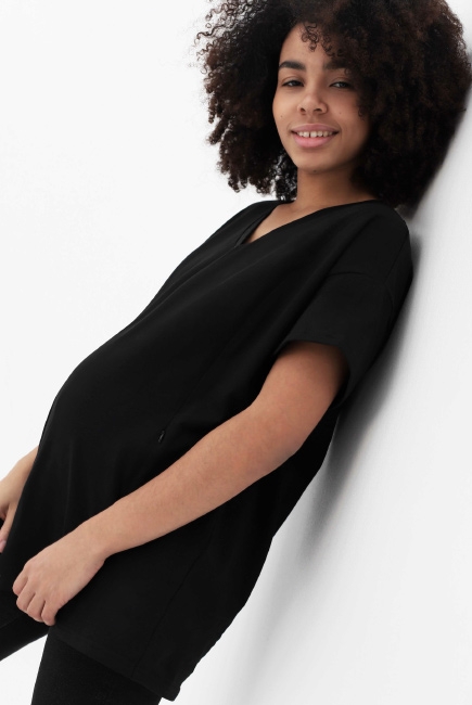 Футболка для беременных и кормящих, цвет черный