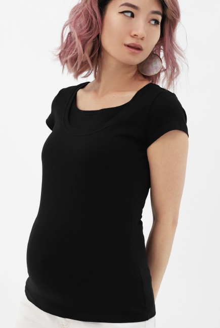 Футболка для беременных и кормящих, цвет черный