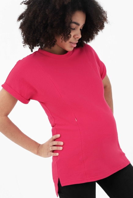 Футболка для кормящих и беременных, фуксия