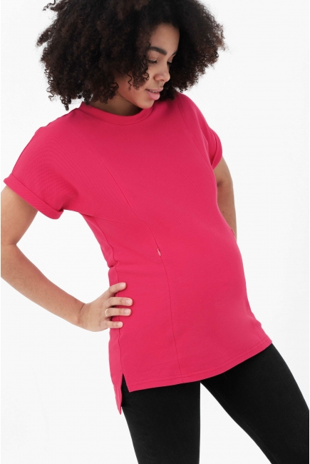 Футболка для кормящих и беременных, фуксия
