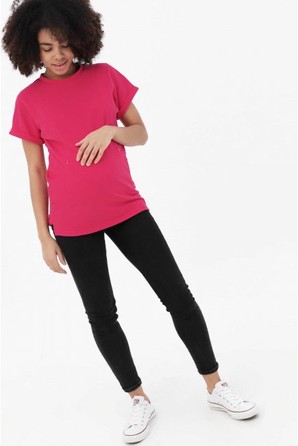 Футболка для кормящих и беременных, фуксия