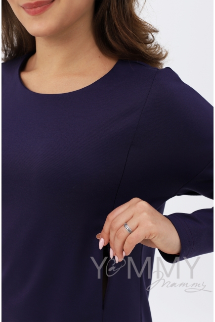 Костюм для беременных и кормящих из плотной вискозы, цвет фиалковый