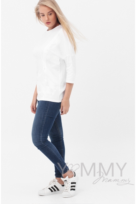 Лонгслив для беременных и кормящих, белый