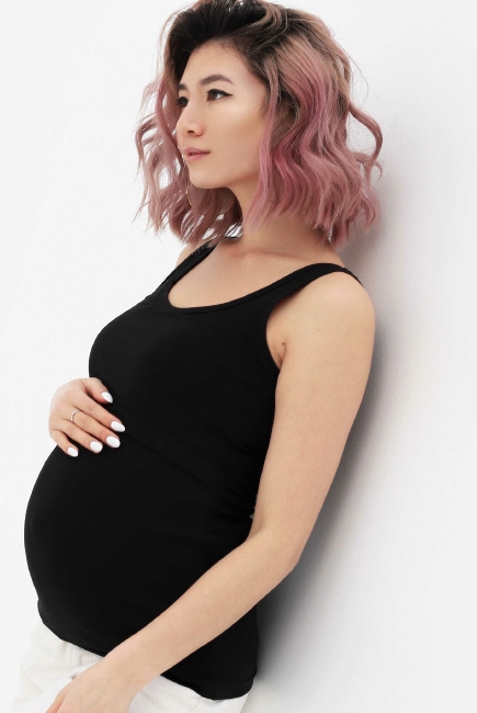 Майка для беременных и кормящих, цвет черный