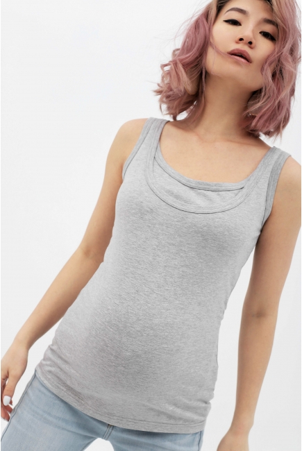 Майка для беременных и кормящих, цвет серый меланж