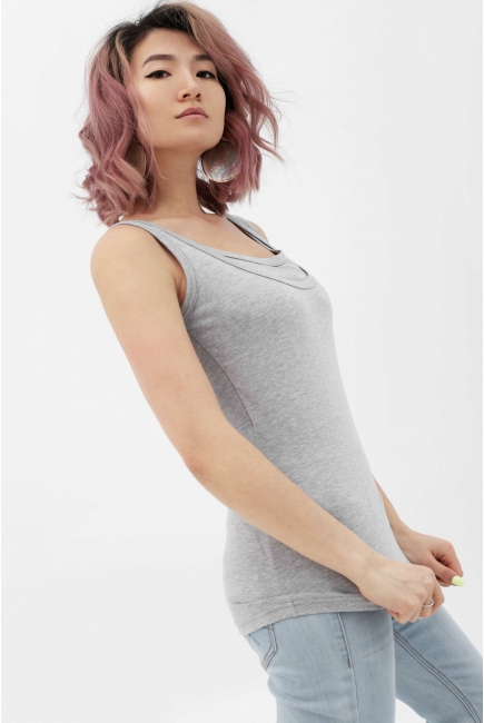 Майка для беременных и кормящих, цвет серый меланж