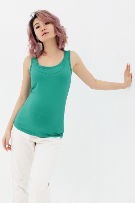 Майка для беременных и кормящих, зеленая