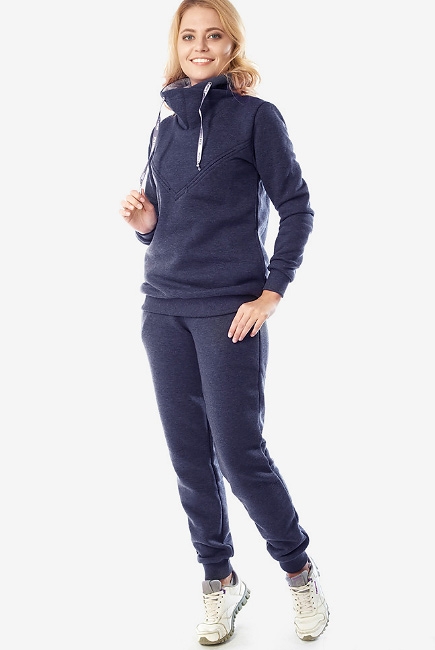 Костюм для беременных и кормящих из футера Sandra, синий