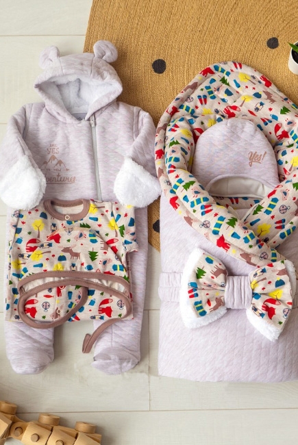 Комплект на выписку холодная зима, Animal Travel (6 предметов)