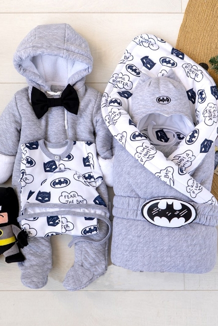 Комплект на выписку холодная зима, Baby Batman (7 предметов)