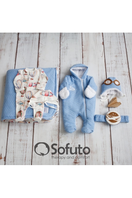 Комплект на выписку холодная зима, Bon voyage (6 предметов)