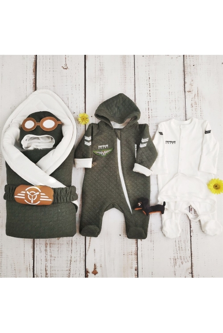 Комплект на выписку холодное лето, Aviator (6 предметов)