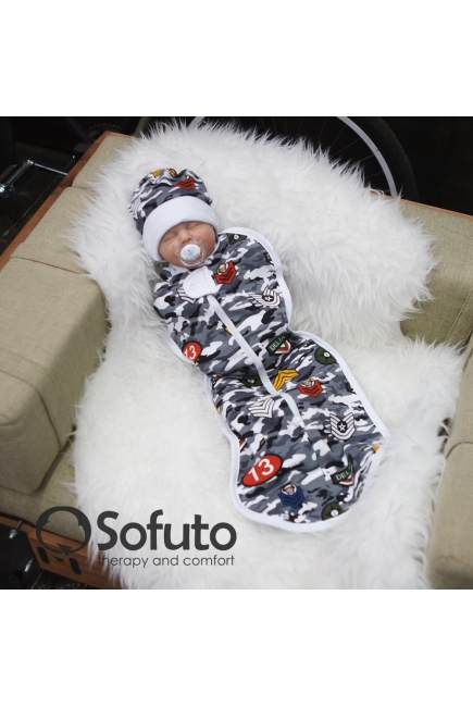 Комплект пеленок-коконов для новорожденных, Military