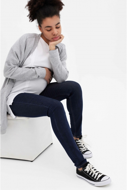 Джинсы скинни для кормящих и беременных, цвет темный деним