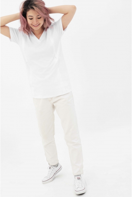 Футболка для кормящих и беременных, белая